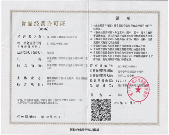 食品经营许可证